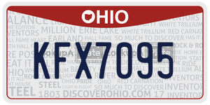 KFX7095  license plate in OH