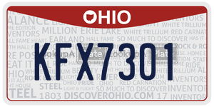 KFX7301  license plate in OH