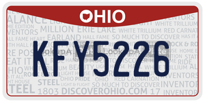 KFY5226 license plate in Ohio