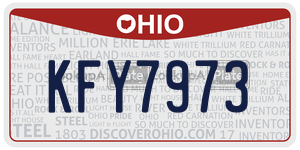 KFY7973  license plate in OH