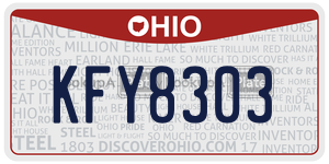 KFY8303  license plate in OH