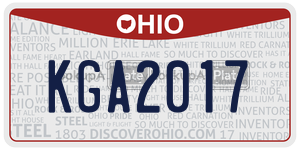 KGA2017 license plate in Ohio