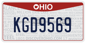 KGD9569  license plate in OH