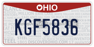 KGF5836 license plate in Ohio