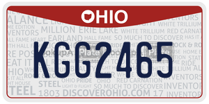 KGG2465  license plate in OH