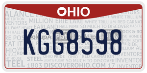 KGG8598 license plate in Ohio