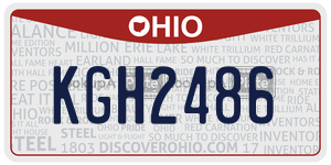 KGH2486  license plate in OH
