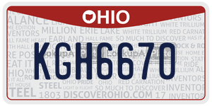 KGH6670  license plate in OH