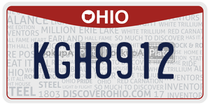 KGH8912  license plate in OH