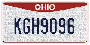 KGH9096  license plate in OH