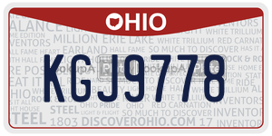 KGJ9778  license plate in OH