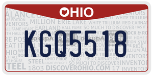 KGQ5518 license plate in Ohio