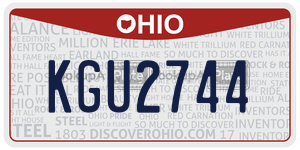 KGU2744 license plate in Ohio
