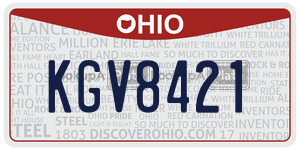KGV8421 license plate in Ohio