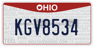 KGV8534  license plate in OH