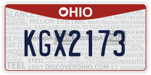 KGX2173 license plate in Ohio