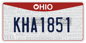 KHA1851  license plate in OH