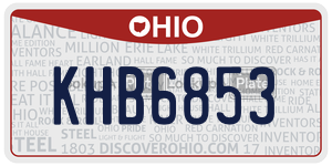 KHB6853 license plate in Ohio