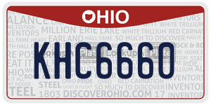 KHC6660  license plate in OH