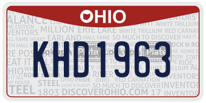 KHD1963 license plate in Ohio