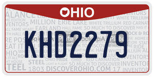 KHD2279 license plate in Ohio