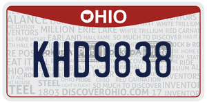 KHD9838 license plate in Ohio