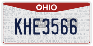 KHE3566 license plate in Ohio