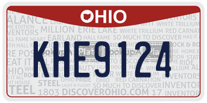 KHE9124  license plate in OH