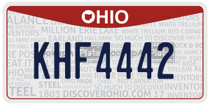 KHF4442  license plate in OH