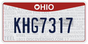 KHG7317  license plate in OH