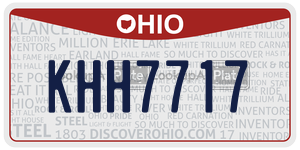 KHH7717  license plate in OH