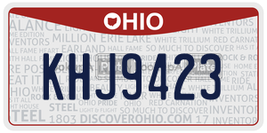 KHJ9423 license plate in Ohio