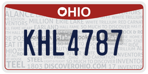 KHL4787 license plate in Ohio