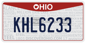 KHL6233 license plate in Ohio