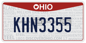 KHN3355 license plate in Ohio