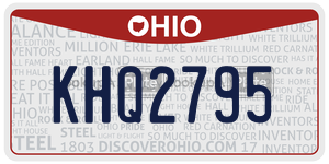 KHQ2795 license plate in Ohio