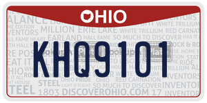 KHQ9101  license plate in OH