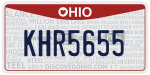 KHR5655 license plate in Ohio