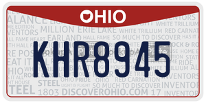 KHR8945  license plate in OH