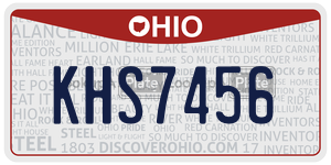 KHS7456  license plate in OH