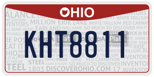 KHT8811  license plate in OH