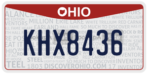 KHX8436  license plate in OH