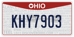 KHY7903  license plate in OH