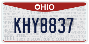 KHY8837  license plate in OH
