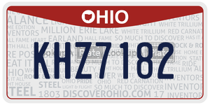 KHZ7182  license plate in OH
