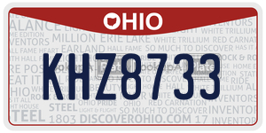 KHZ8733  license plate in OH