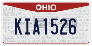 KIA1526 license plate in Ohio