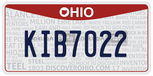 KIB7022 license plate in Ohio
