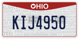 KIJ4950  license plate in OH