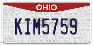 KIM5759  license plate in OH